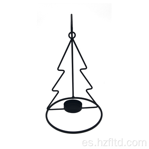 Soporte de luz de té de árbol de Navidad negro